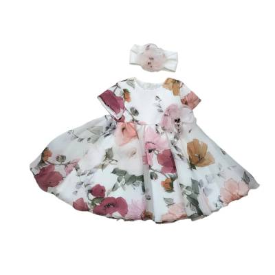 Elegante vestido de niña Barcellino 12 msesi con banda - 