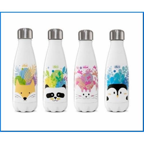 Bouteilles en acier inoxydable de 350 ml dans un présentoir