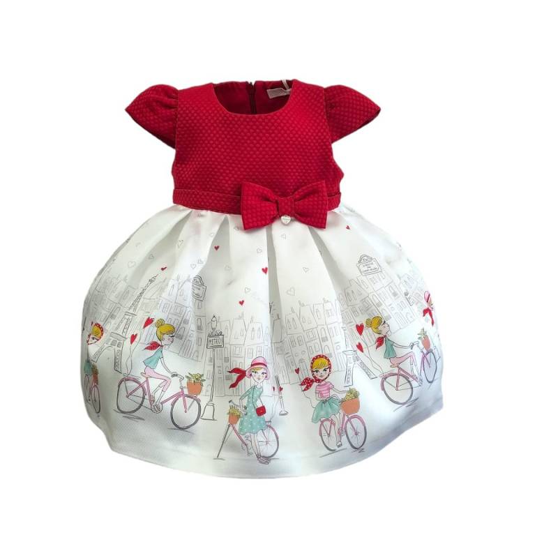 Ropa de bebé niña - Elegante vestidito bebé niña 9 meses - Vendita Abbigliamento Neonato