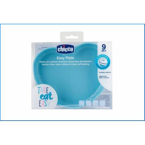 Placa de coração com ventosa de silicone Azul