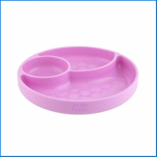Silicone Plate With Pink Suction Cup