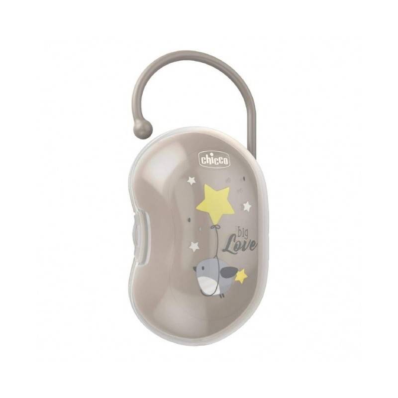 Suporte de chupeta cinzento 2 chupetas