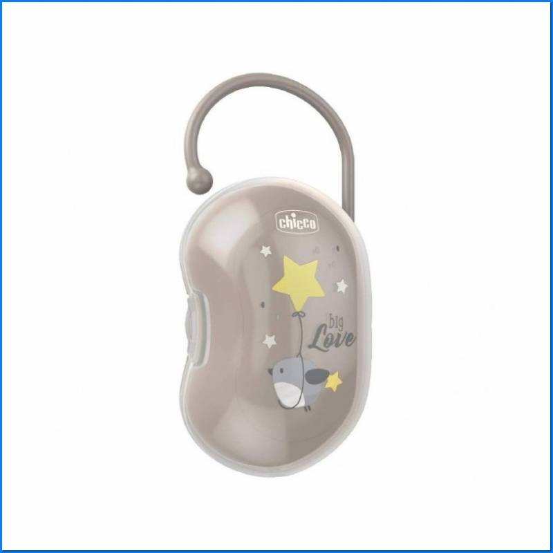 Portachupetes Para 2 Chupetes Gris