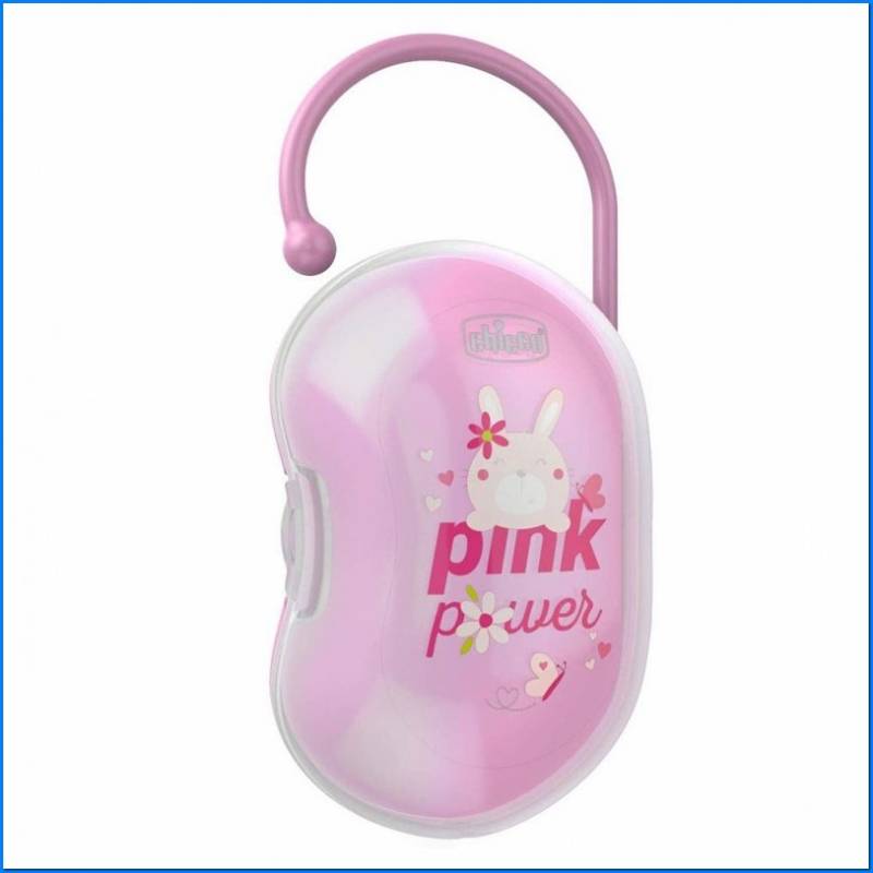 Portachupetes Para 2 Chupetes Rosa