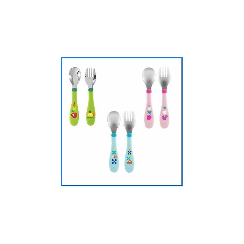 Cubiertos inoxidables 18m+ Rosa