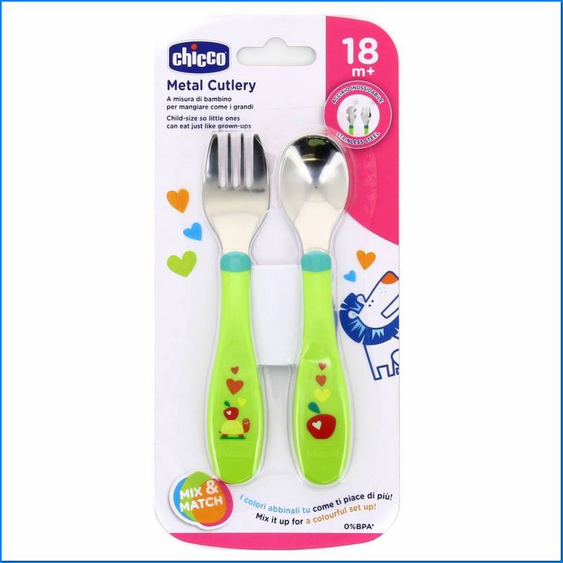 Talheres de aço inoxidável 18m+ Verde