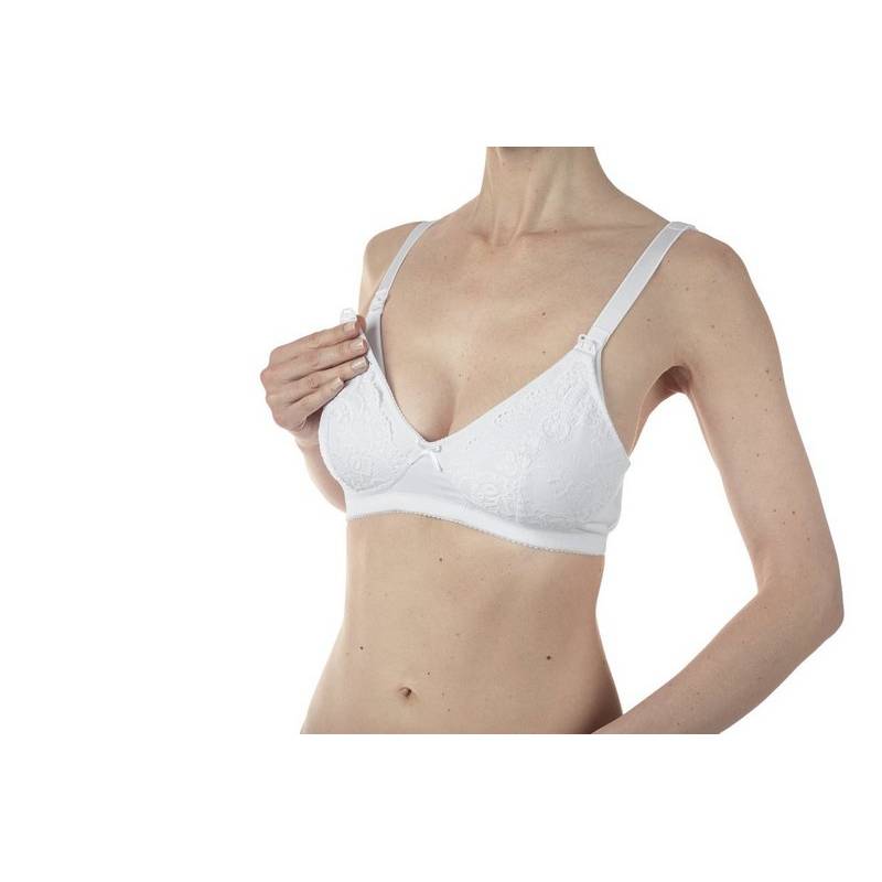 Soutien-gorge d'allaitement en coton blanc 3c