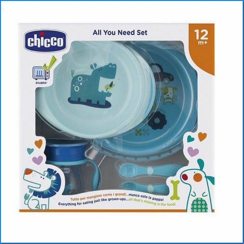 Conjunto de almoço 12m+ Azul claro