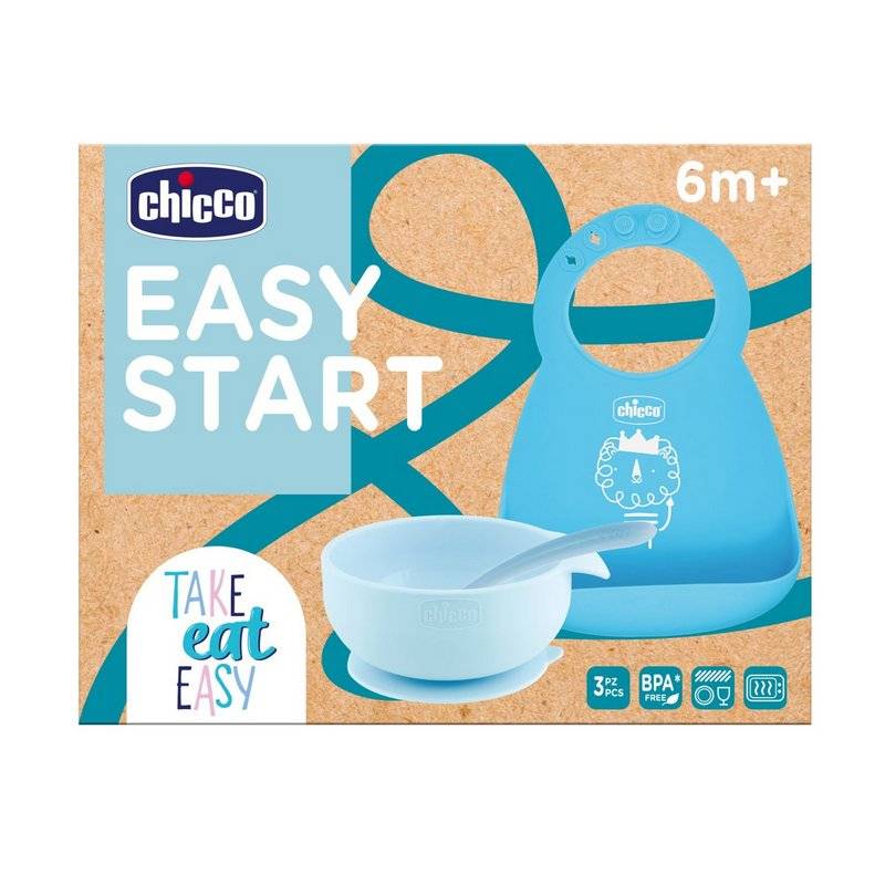 Silicone Lunch Set 6m+ Light Blue