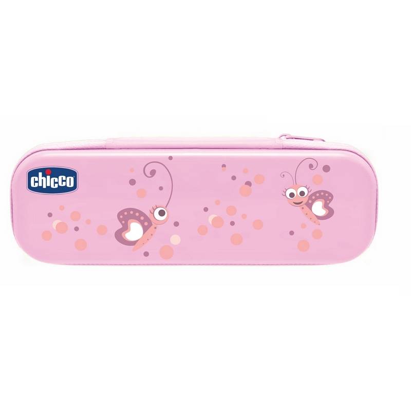 Conjunto rosa para o primeiro dente com flúor