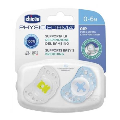 Sucettes Air Bleu Sil 2-6m 2pcs C