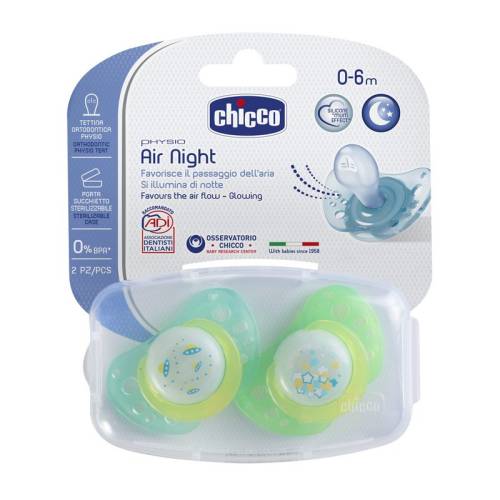 Chupeta Air Lumi Sil 0-6m 2pcs C