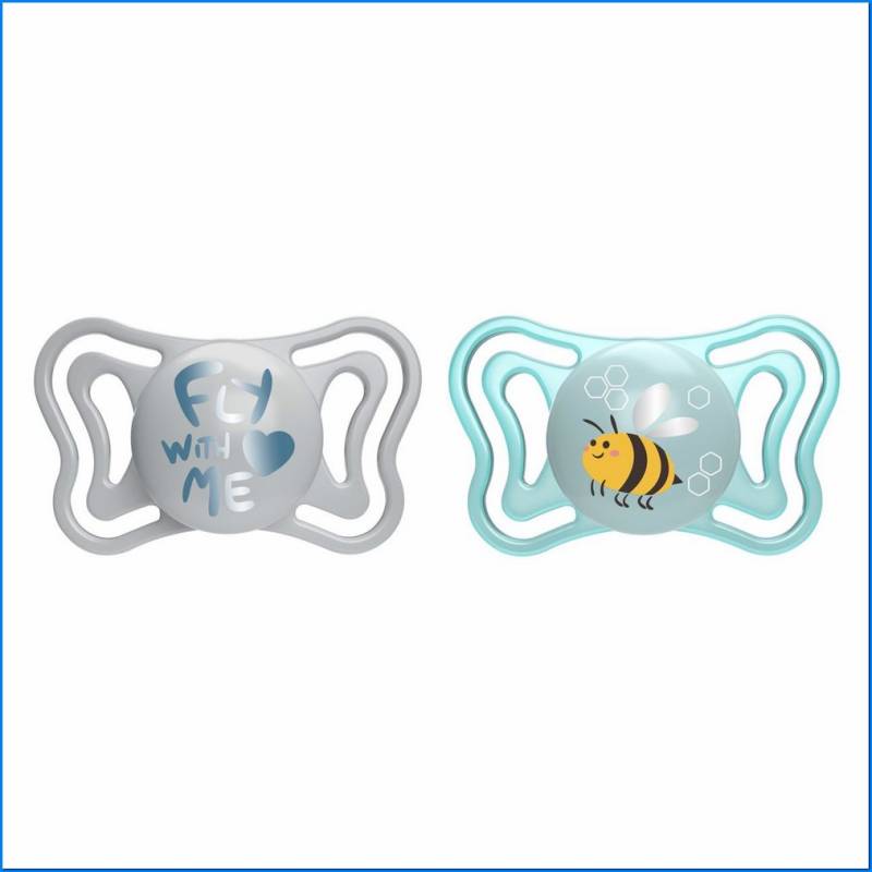 Soother Light Blue Sil 2-6m 2pcs Ac