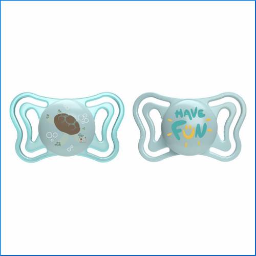 Chupeta Azul Claro Sil 6-16m 2pcs Ac