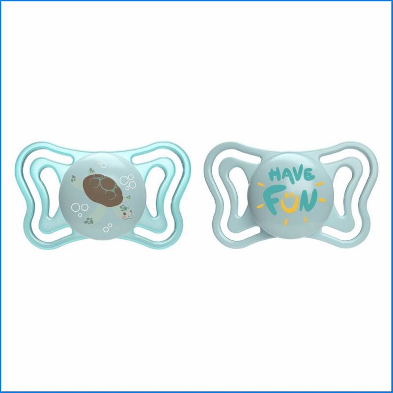 Soother Light Blue Sil 6-16m 2pcs Ac