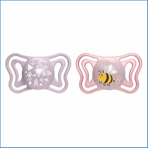 Sucette Rose Clair Sil 2-6m 2pcs Ac