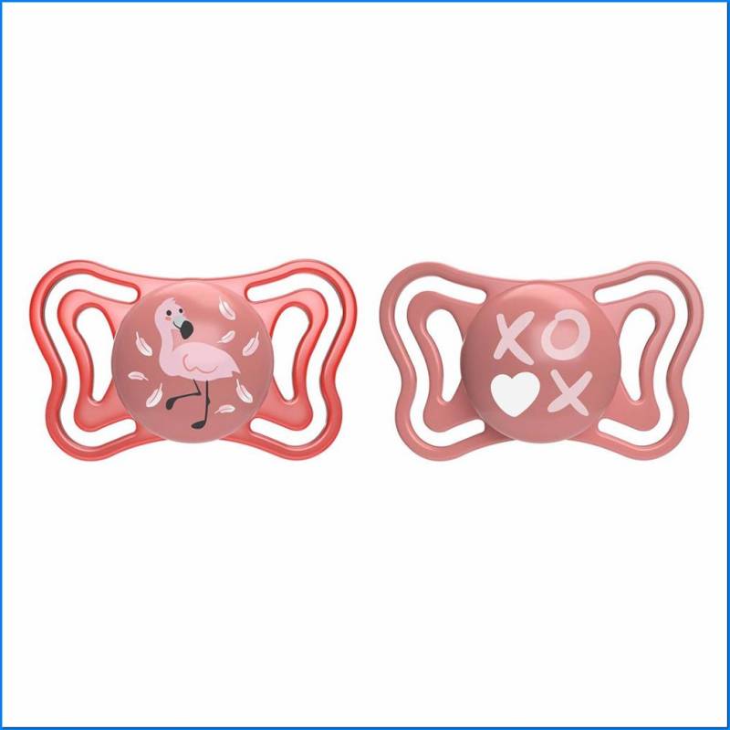 Soother Light Pink Sil 6-16m 2pcs Ac