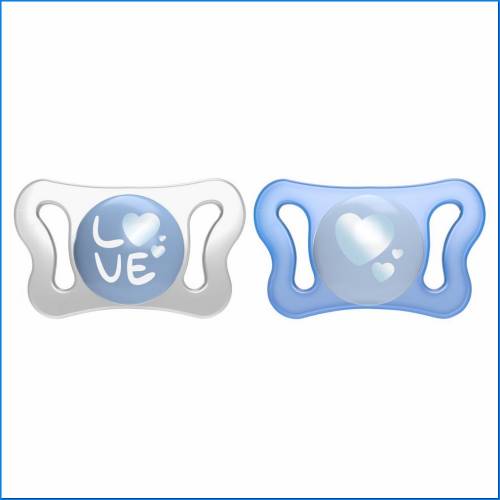 Chupete Micro' Azul Sil 0-2m 2pcs Ac