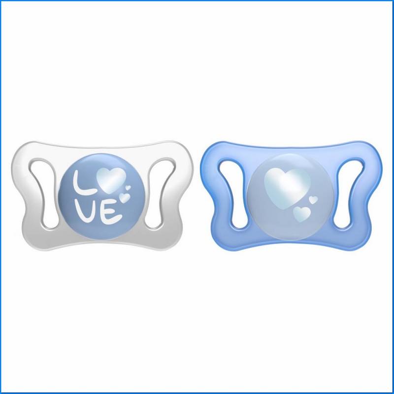 Soother Micro' Blue Sil 0-2m 2pcs Ac