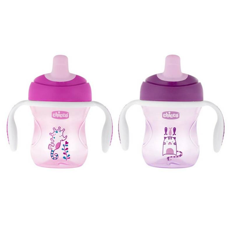 Tasse d'entraînement rose 6m+ Pack1