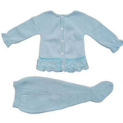 Cotton thread newborn cover 1 month aqua green newborn baby clothing - 