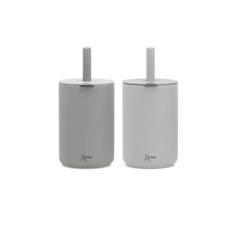Copo 180ml Silicone Cinzento 2 peças