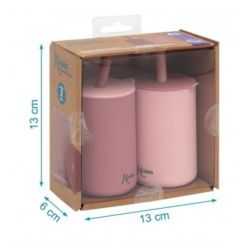 180ml Silikonbecher Rosa 2 Stück