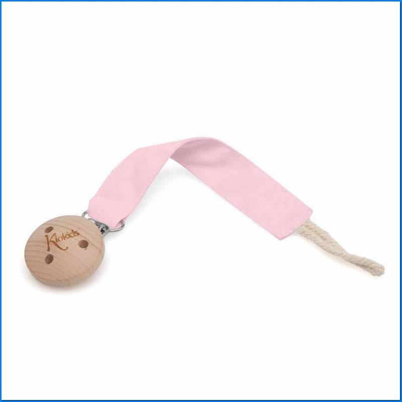 Pink Wooden Soother Clip