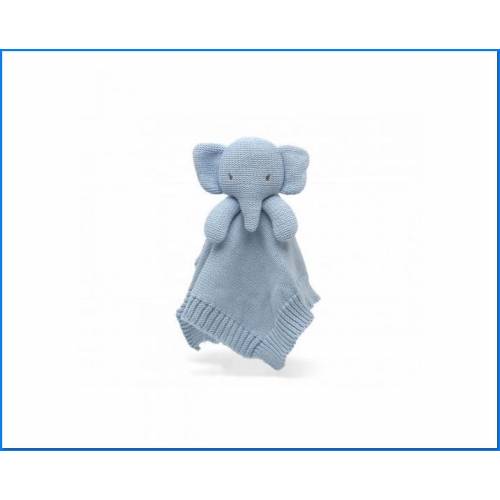 Doudou Elefante de algodón azul de 25 cm