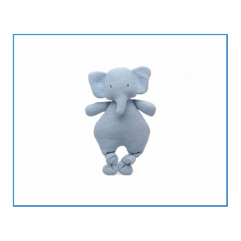 Elefante de algodón azul de 33 cm
