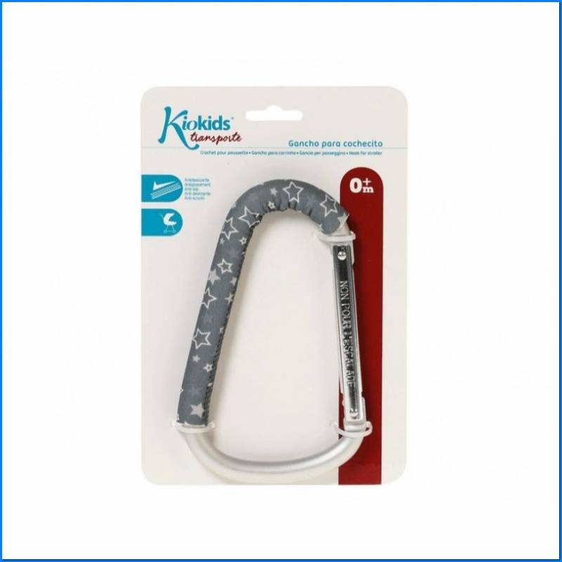 Cabide para carrinho de bebé cinzento
