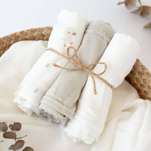 Musselina 70x70cms Bambu Bege 3u