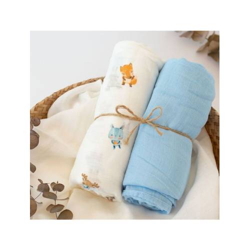 Muslin 70x70cms Bambu Blue 3u