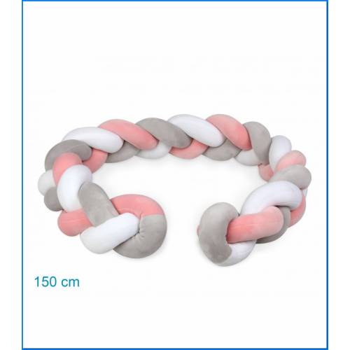 Protetor de berço 150x14x10cm cor-de-rosa