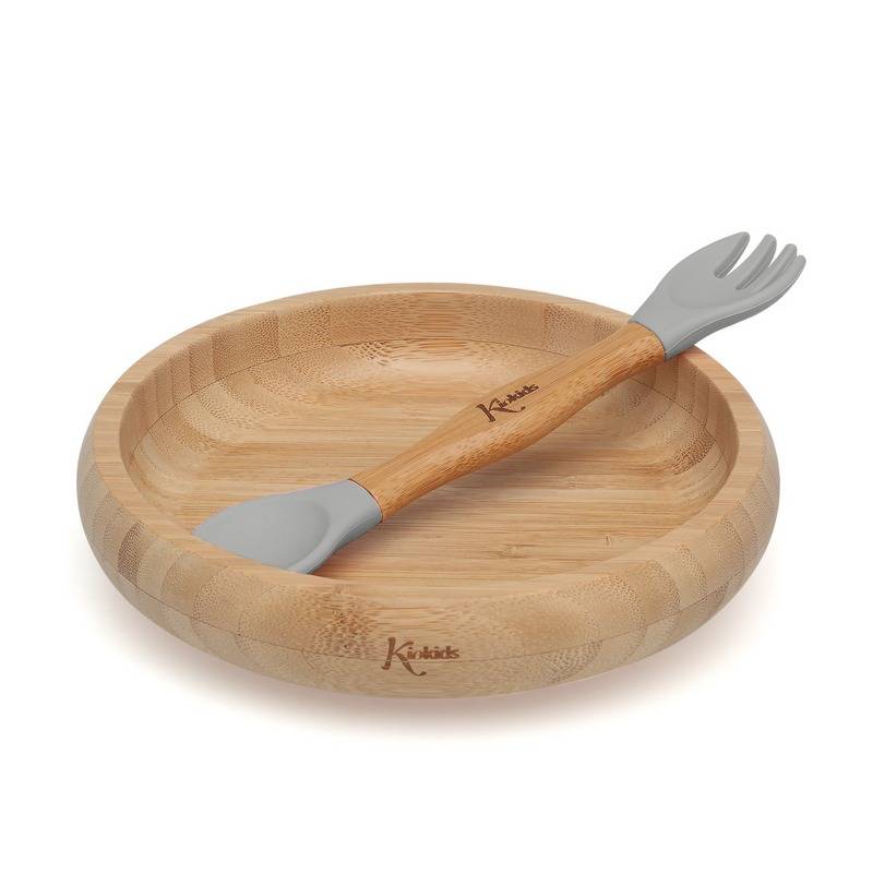 Serviço de mesa 340ml Silicone-Bambu Cinzento