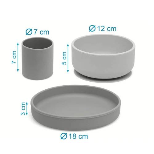 Set de table gris 3u