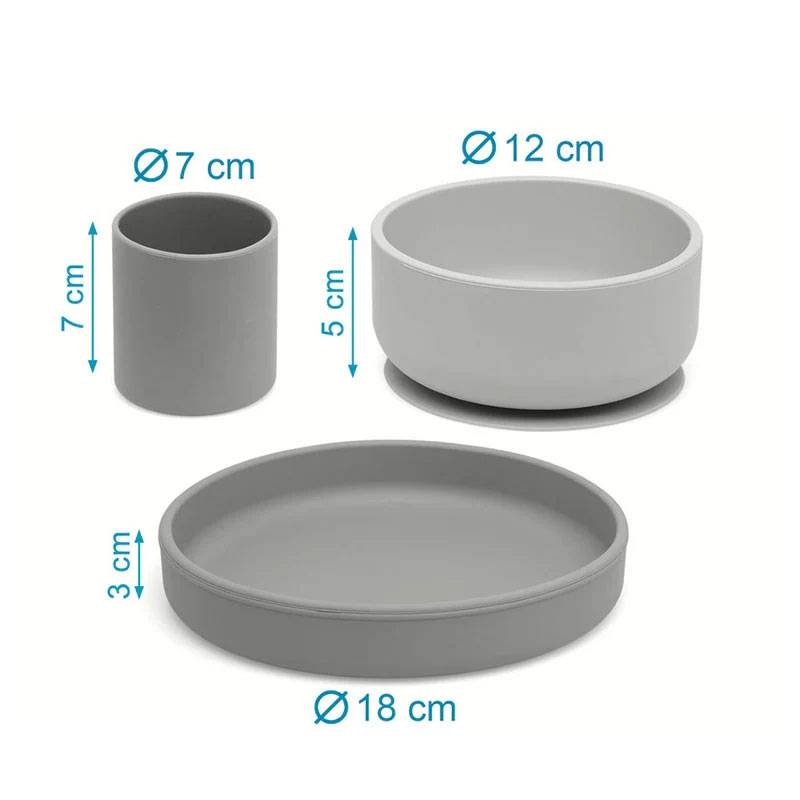 Grey Tableware Set 3u