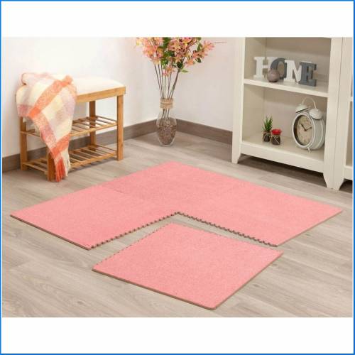 Alfombra 61 X 61 X 1 Cm - Rosa 4 Piezas