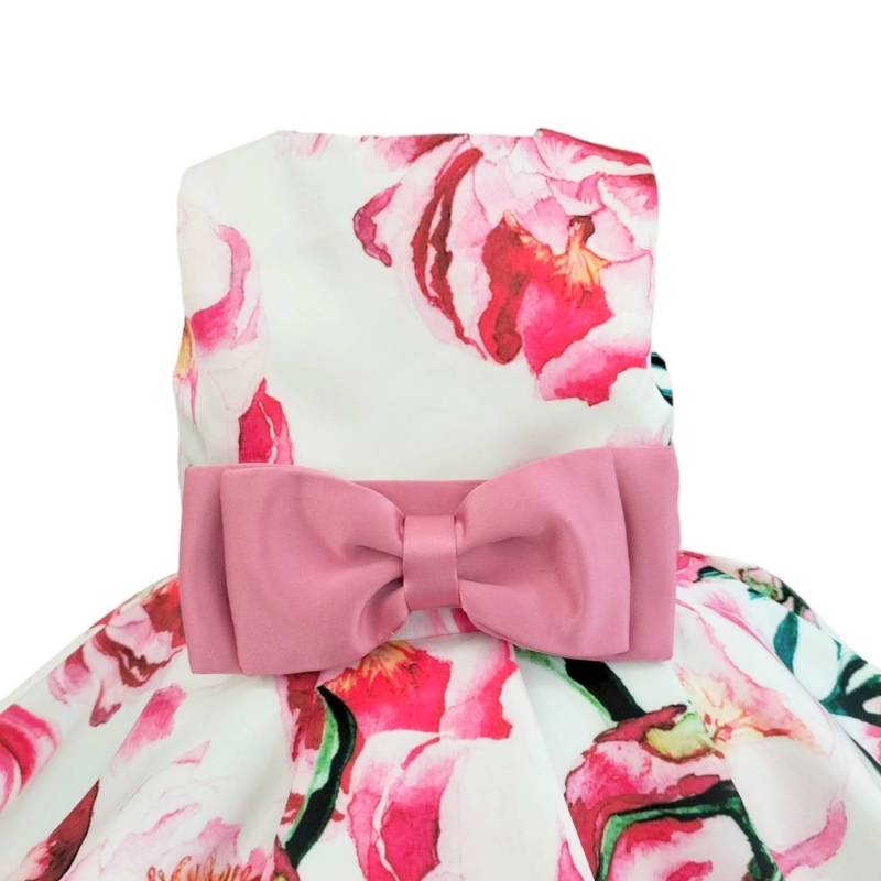 Abito elegante bambina in raso di seta 12 mesi - 