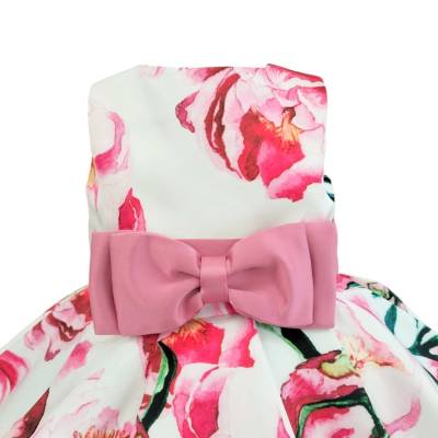 Abito elegante bambina in raso di seta 12 mesi - 