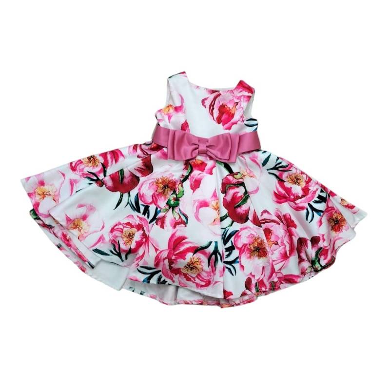 Vestido de menina elegante em cetim de seda 12 meses - 