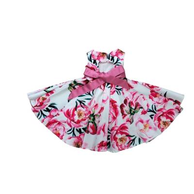 Abito elegante bambina in raso di seta 12 mesi - 