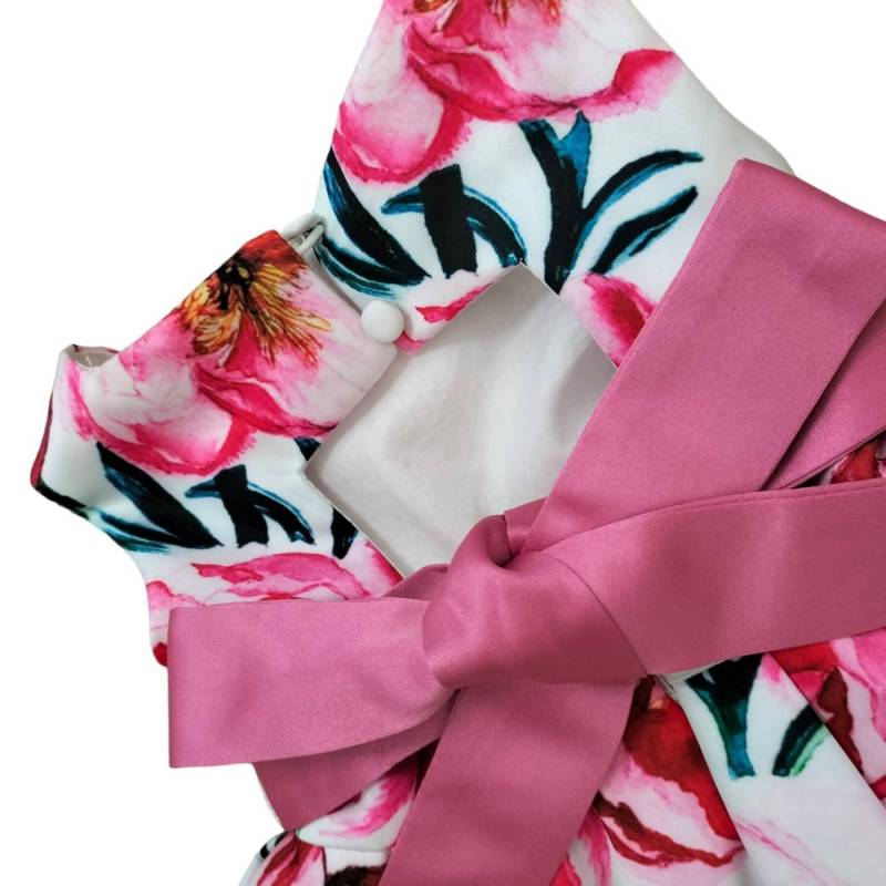 Abito elegante bambina in raso di seta 12 mesi - 