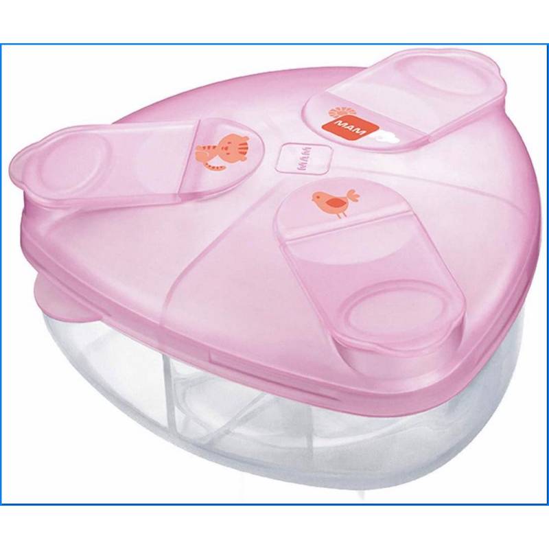 Recipiente para leite em pó cor-de-rosa