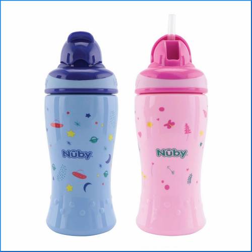 Botella de agua Flip-It con pajita - 360 ml