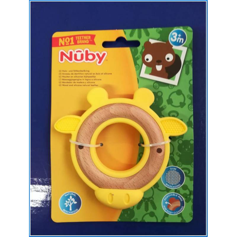 Massajador de madeira e silicone para as gengivas