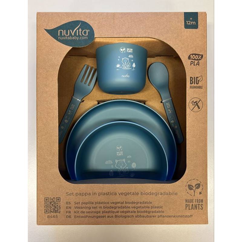 8465 Nuvita Feeding Set In Pla Powder Blue