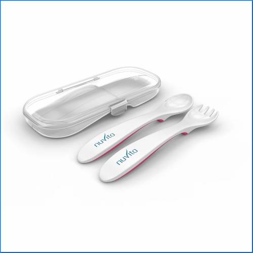 8477 Pink Spoon And Fork Set