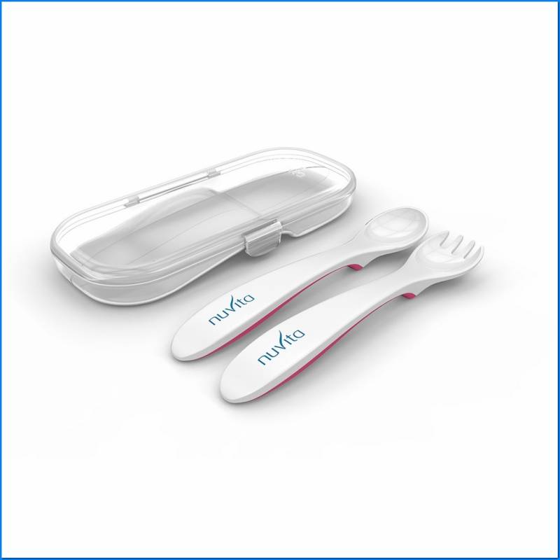 8477 Conjunto de garfo e colher cor-de-rosa