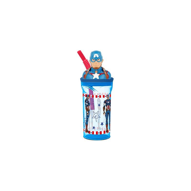 Vaso 360 Ml Capitán América 3d